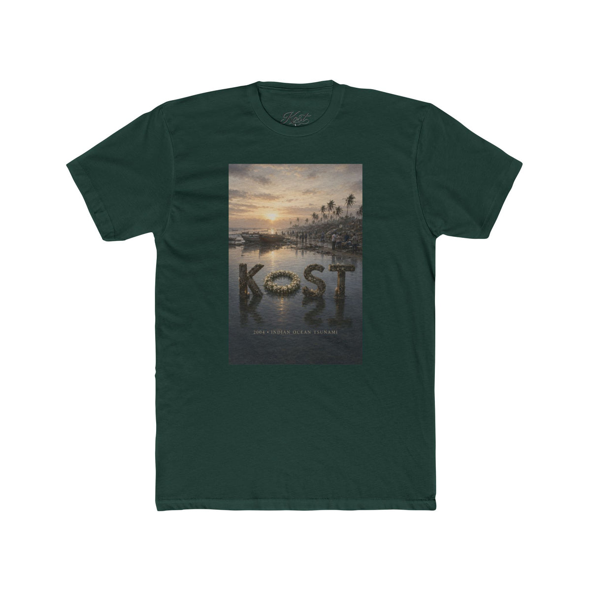 KOST Tropical Sunset Photo Tee — Palm Trees Beach Sunset Graphic T-Shirt