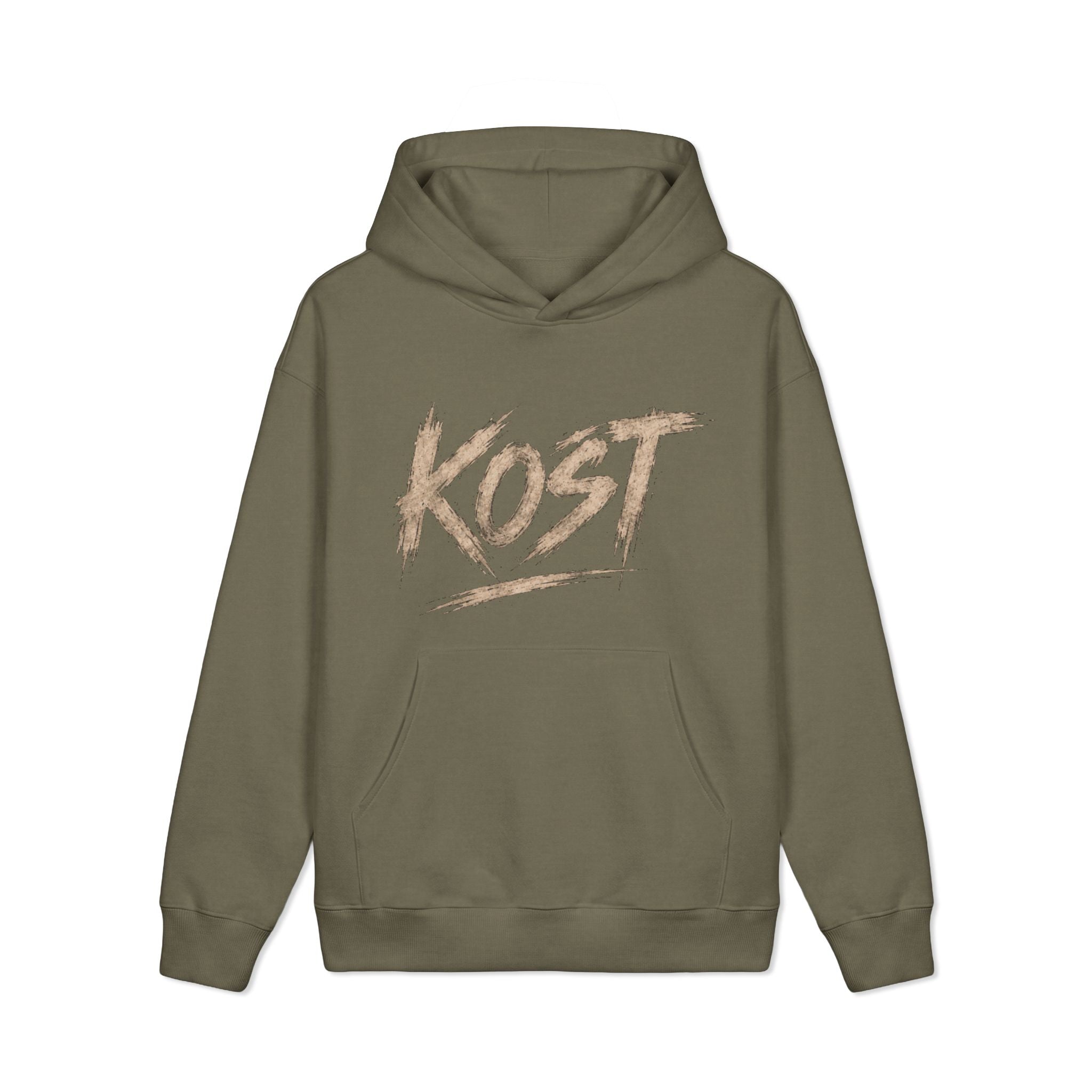 KOST Script Logo Hoodie — Vintage Brushstroke Streetwear Pullover