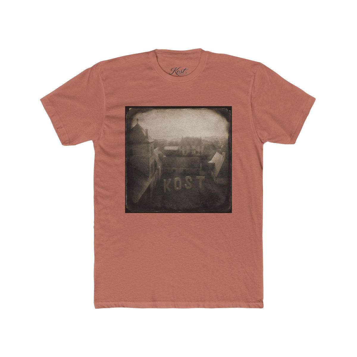 Vintage Road Photo Tee — 'KOST' Distressed Square Print