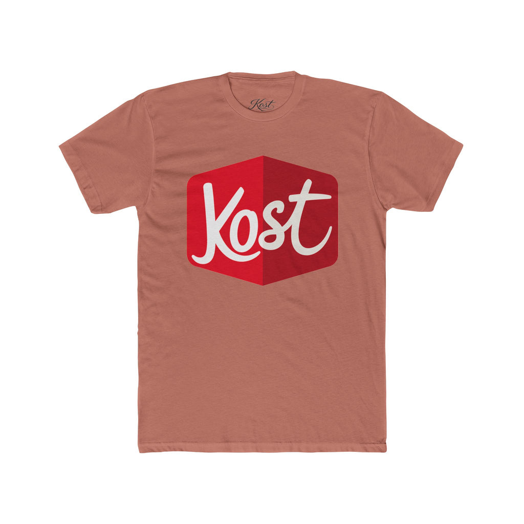 Kost Logo Tee — Retro Red Hexagon Graphic T-Shirt