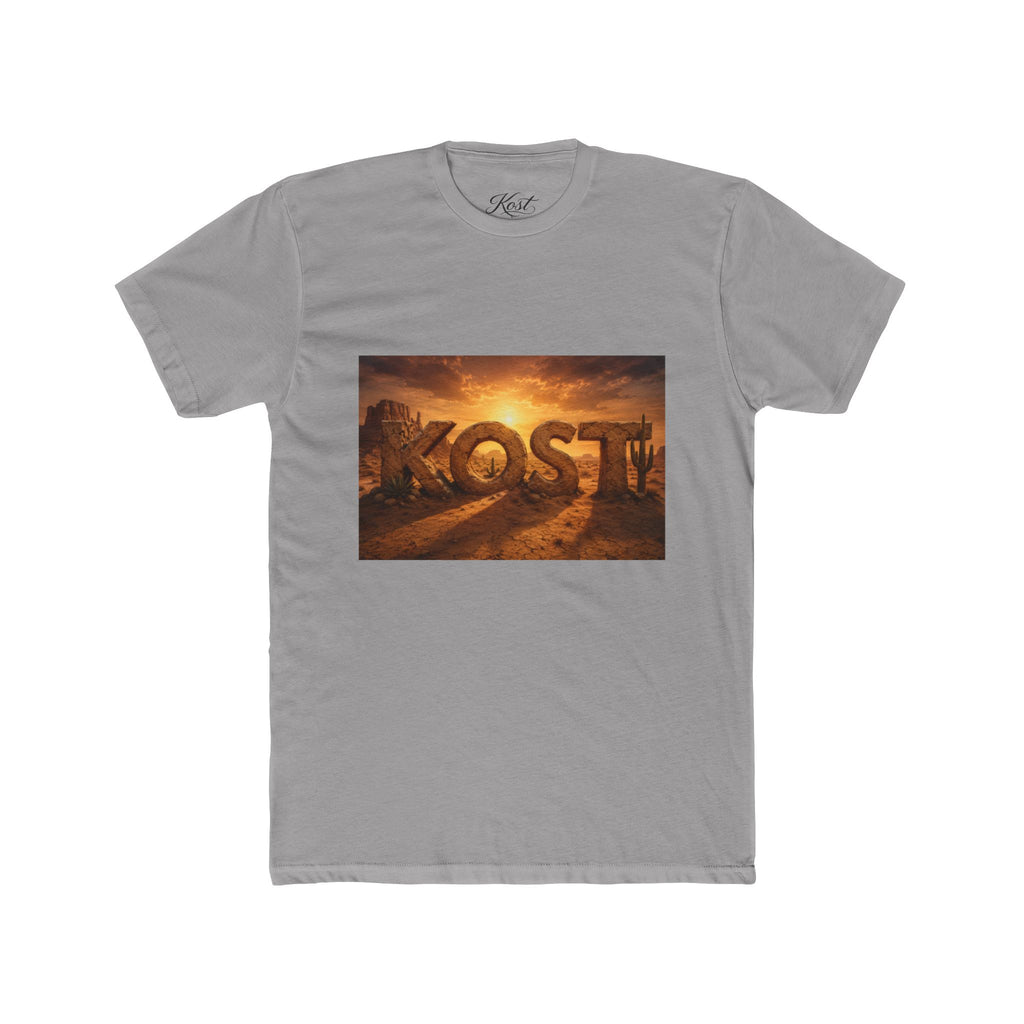 KOST Sunrise Graphic Tee — Vintage Stone Lettering Sunset T-Shirt