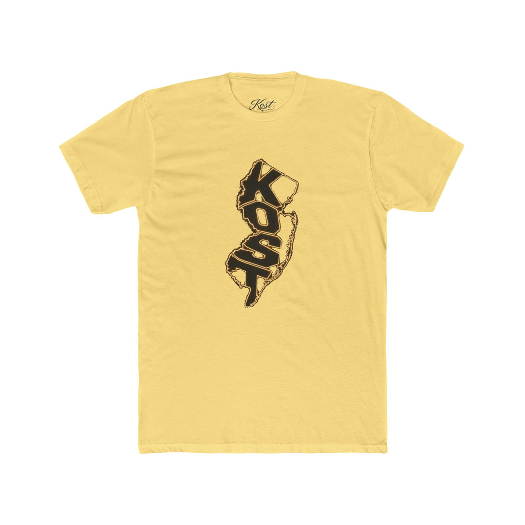 New Jersey KOSO State Outline Tee — Vintage Gold Script Jersey T-Shirt