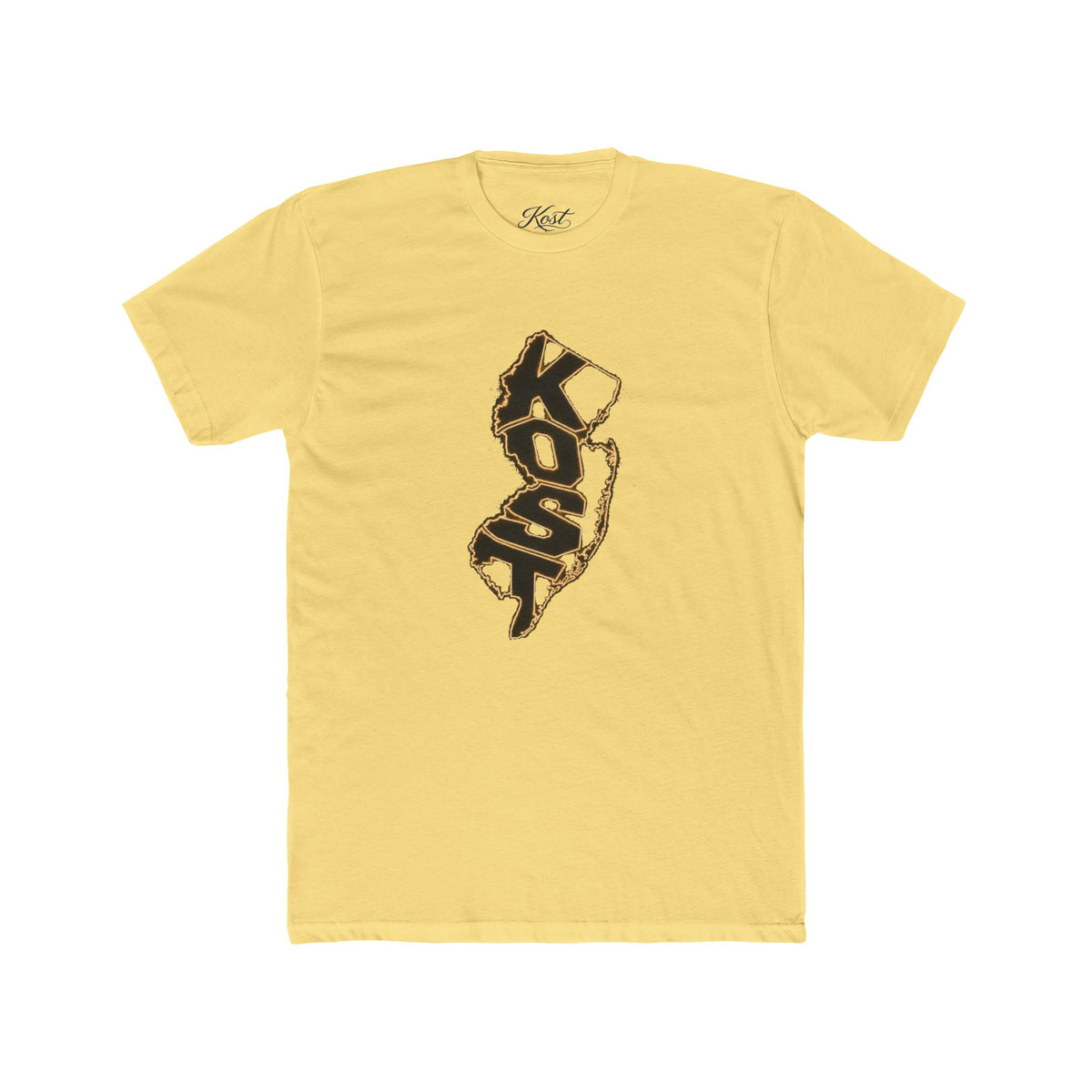 New Jersey KOSO State Outline Tee — Vintage Gold Script Jersey T-Shirt
