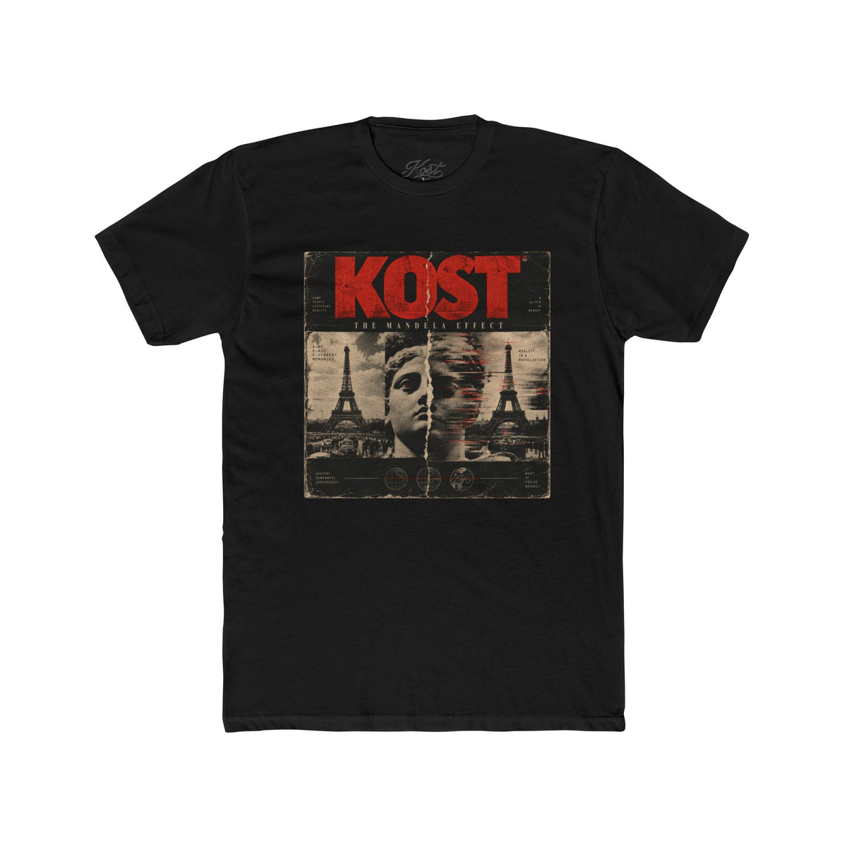 KOST Paris Collage T-Shirt — Retro JFK & Eiffel Tower Graphic Tee