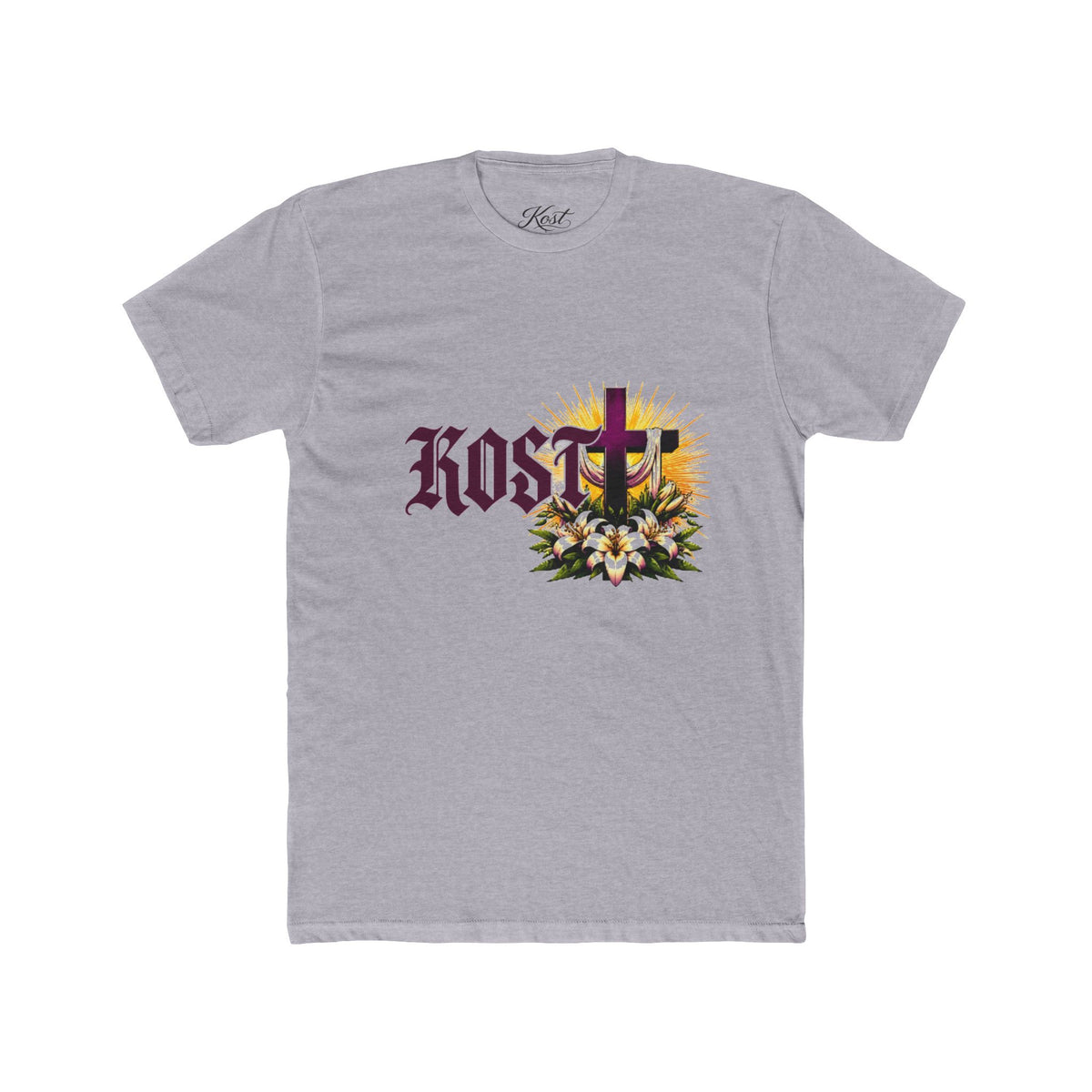 KOSTU Floral Cross Graphic T-Shirt