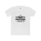 White Tee with White House Illustration and "KOST" Script – Patriotic Graphic T-Shirt