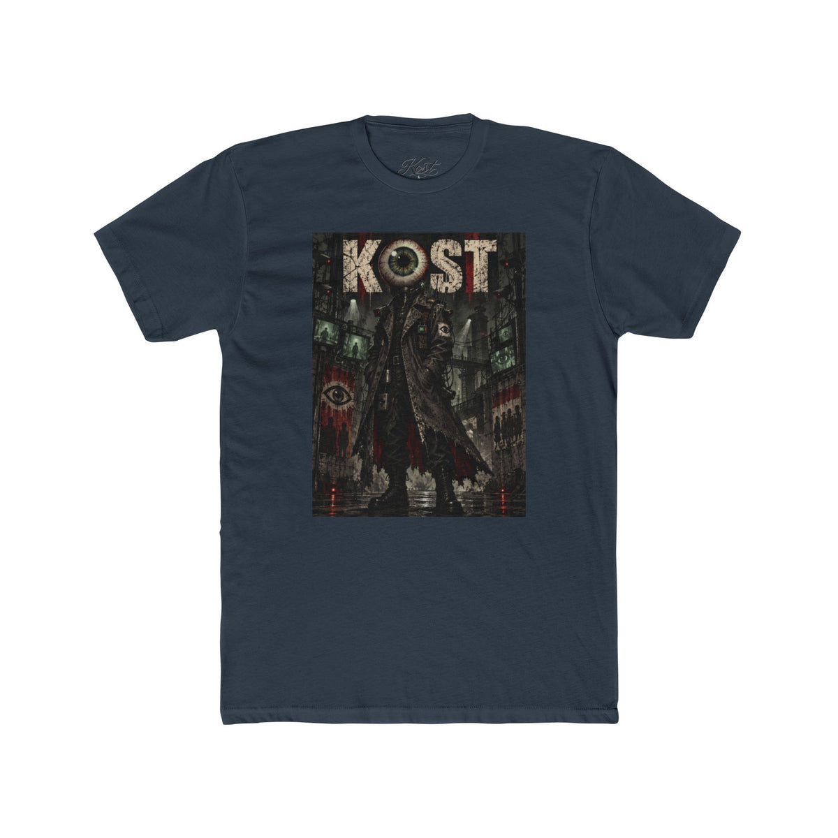 KOST Gothic Black Art Tee — Dark Vintage Band-Style Graphic T-Shirt