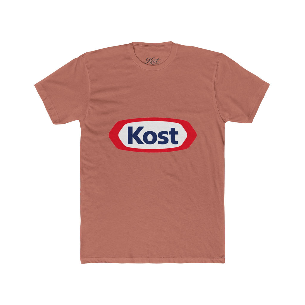Kost Logo T-Shirt — Retro Red & Blue Graphic Crew Tee