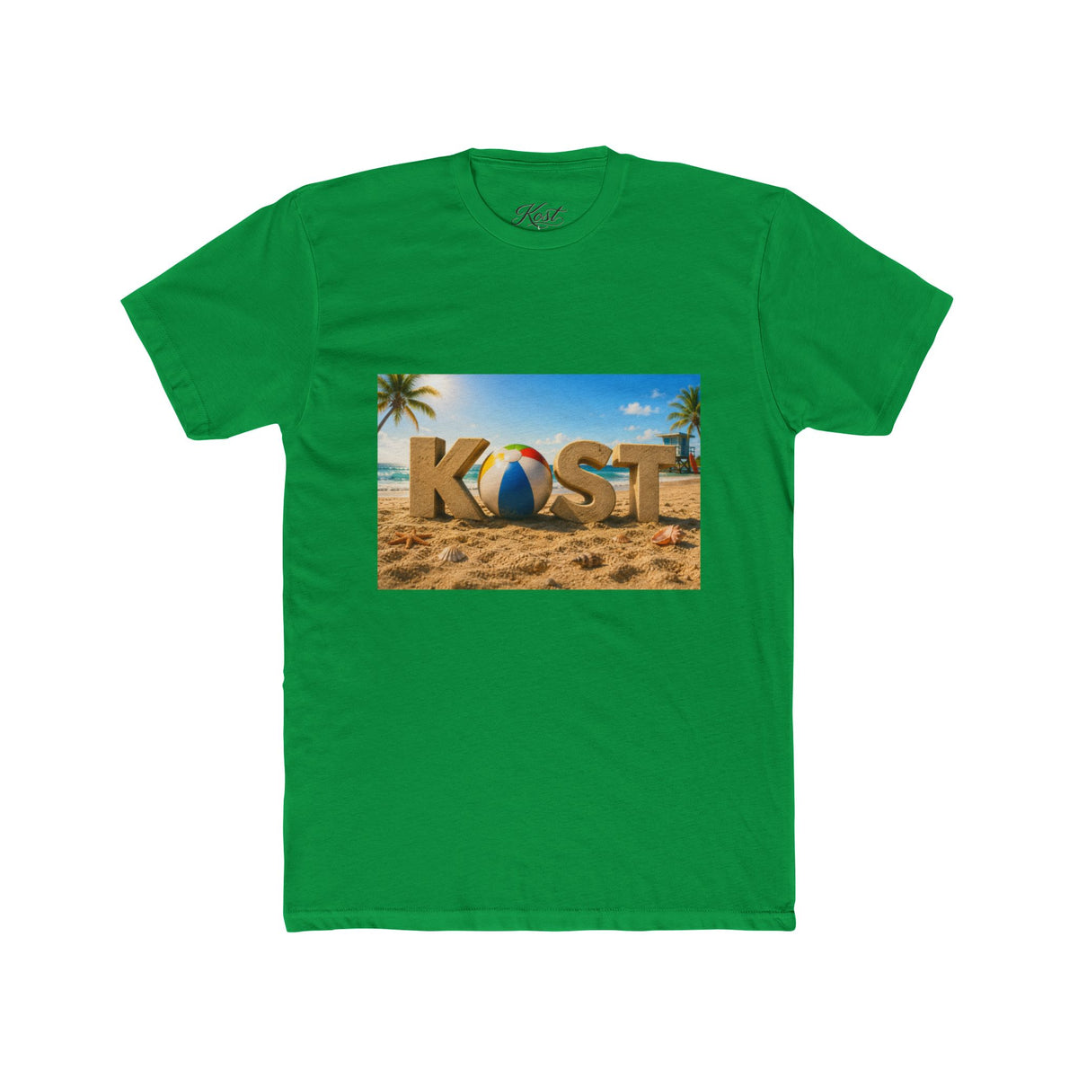 Coastal Beach Tee — 'KOST' Sand & Surf Graphic T-Shirt