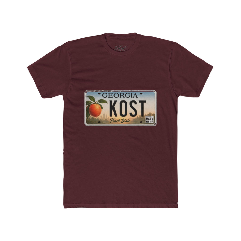Georgia Peach License Plate T‑Shirt — KOST Personalized Retro Tee