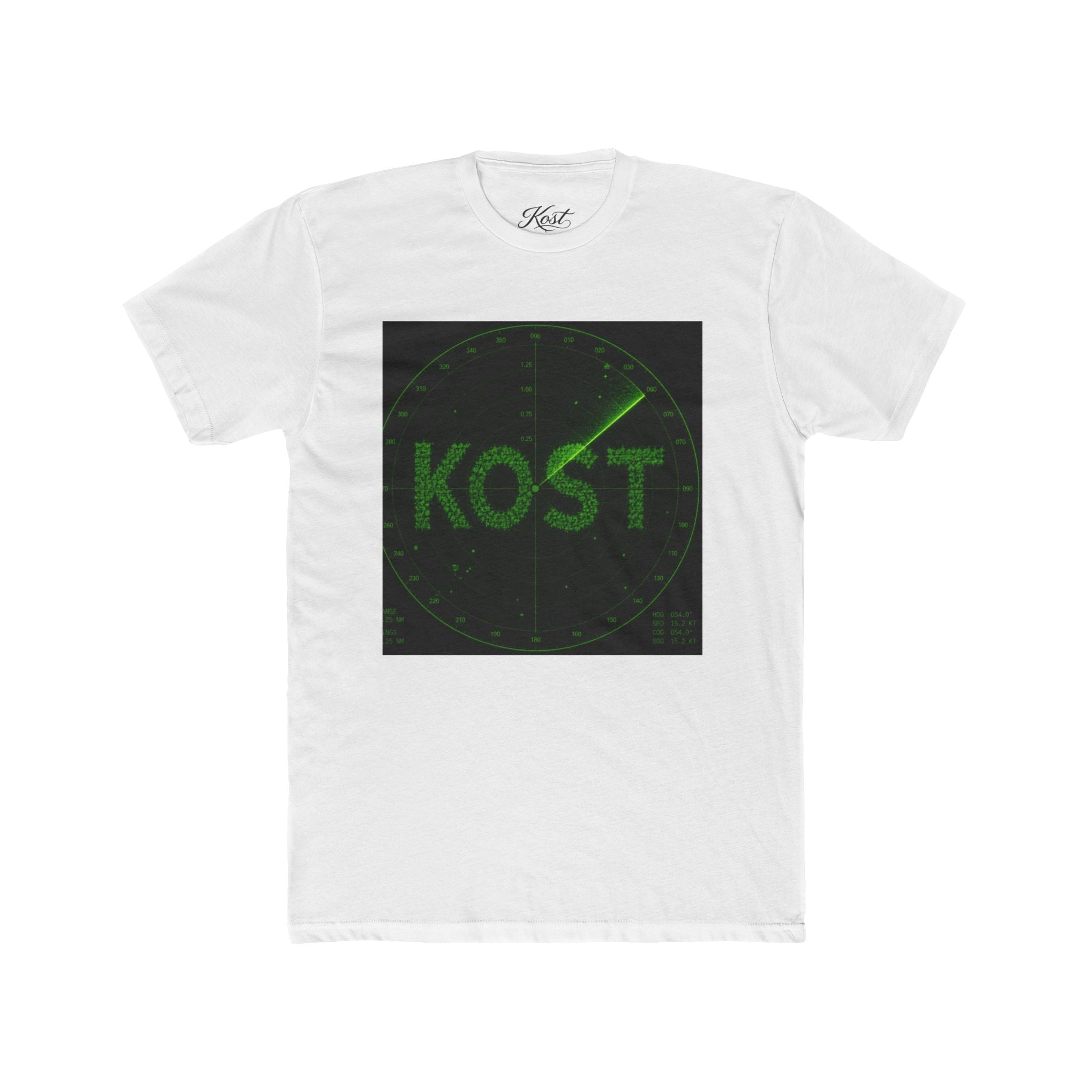 KOST Radar Graphic Tee — Retro Green Radar Logo T-Shirt