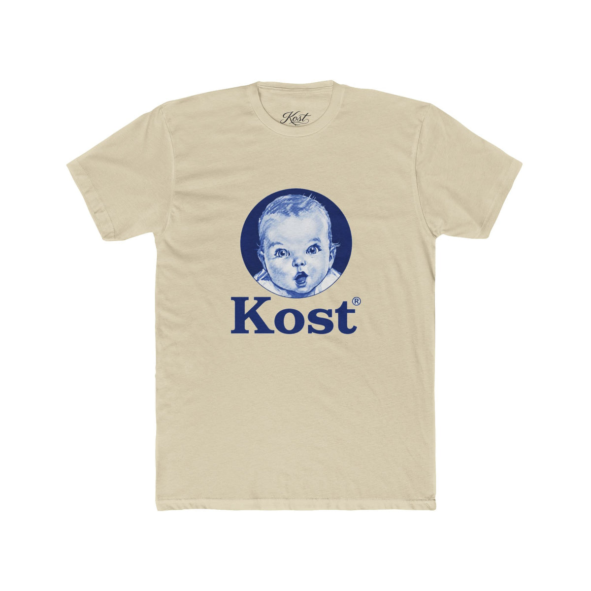 Retro Baby Face Tee — "Kost" Vintage Logo Cotton T-Shirt