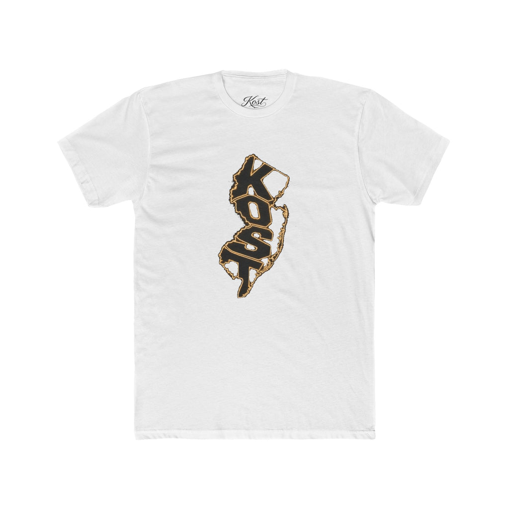 New Jersey KOSO State Outline Tee — Vintage Gold Script Jersey T-Shirt