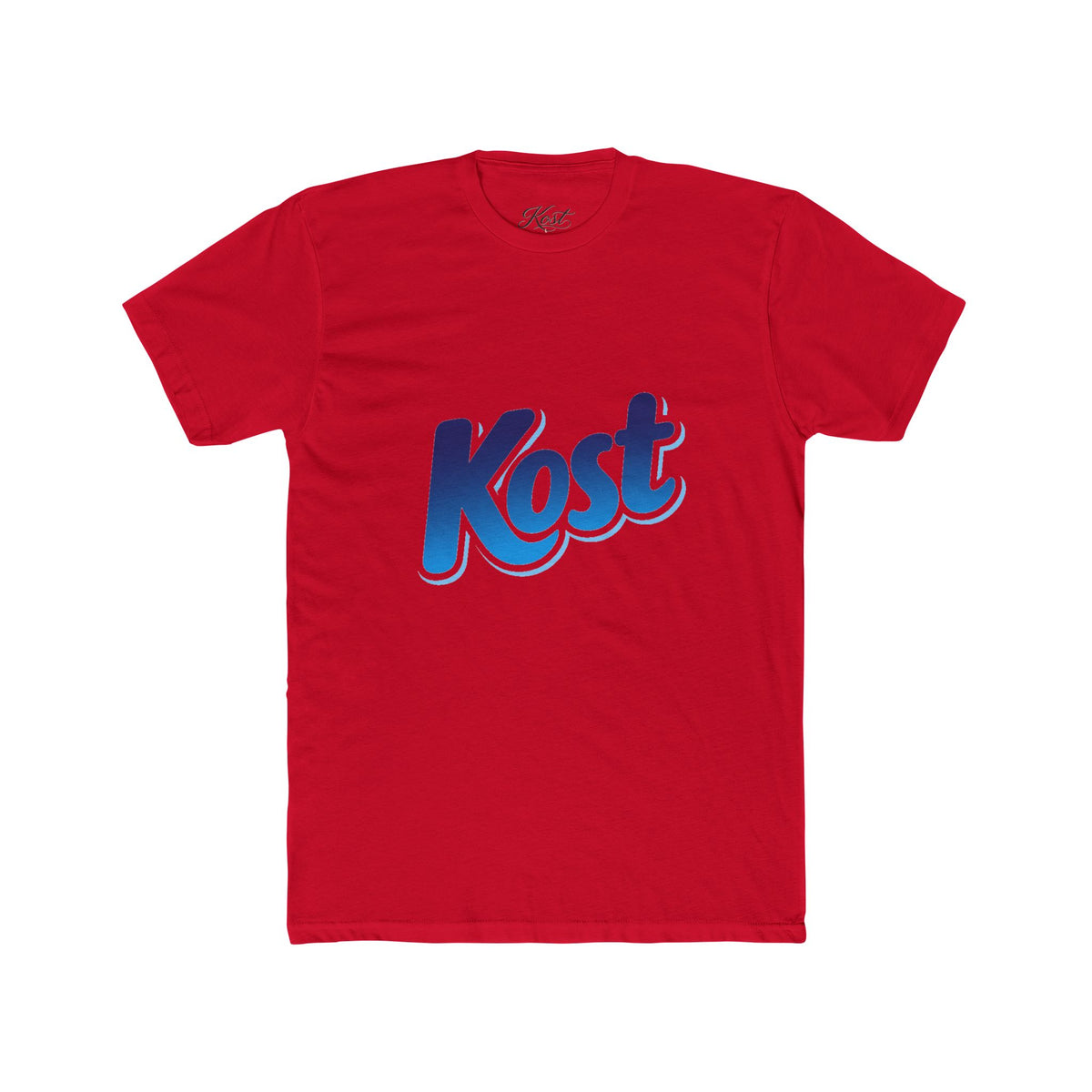 Kost Logo Tee — Retro Blue Script Graphic T-Shirt