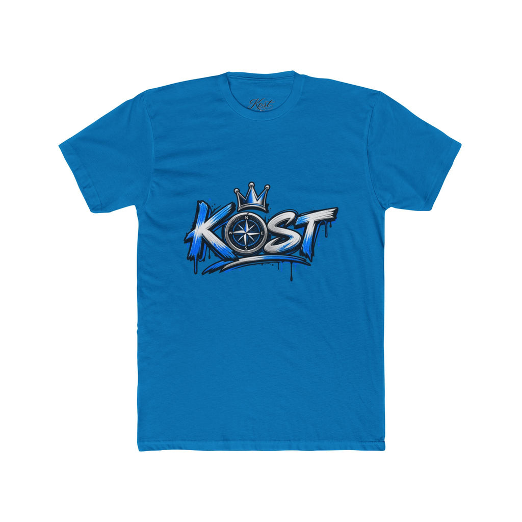 KOST Graffiti Logo T‑Shirt — Urban Streetwear Tee with Crown & Compass Design