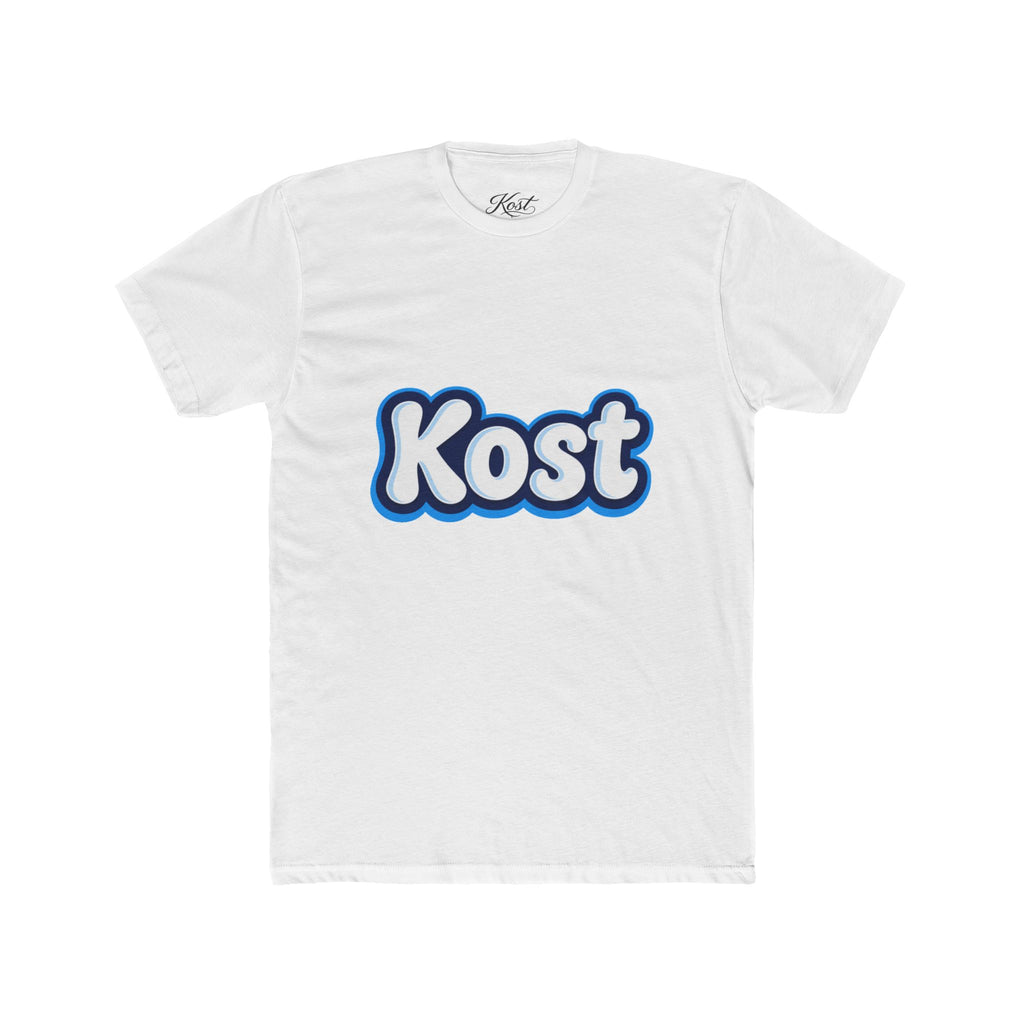 Kost Retro Bubble Logo Tee — White Cotton Crewneck