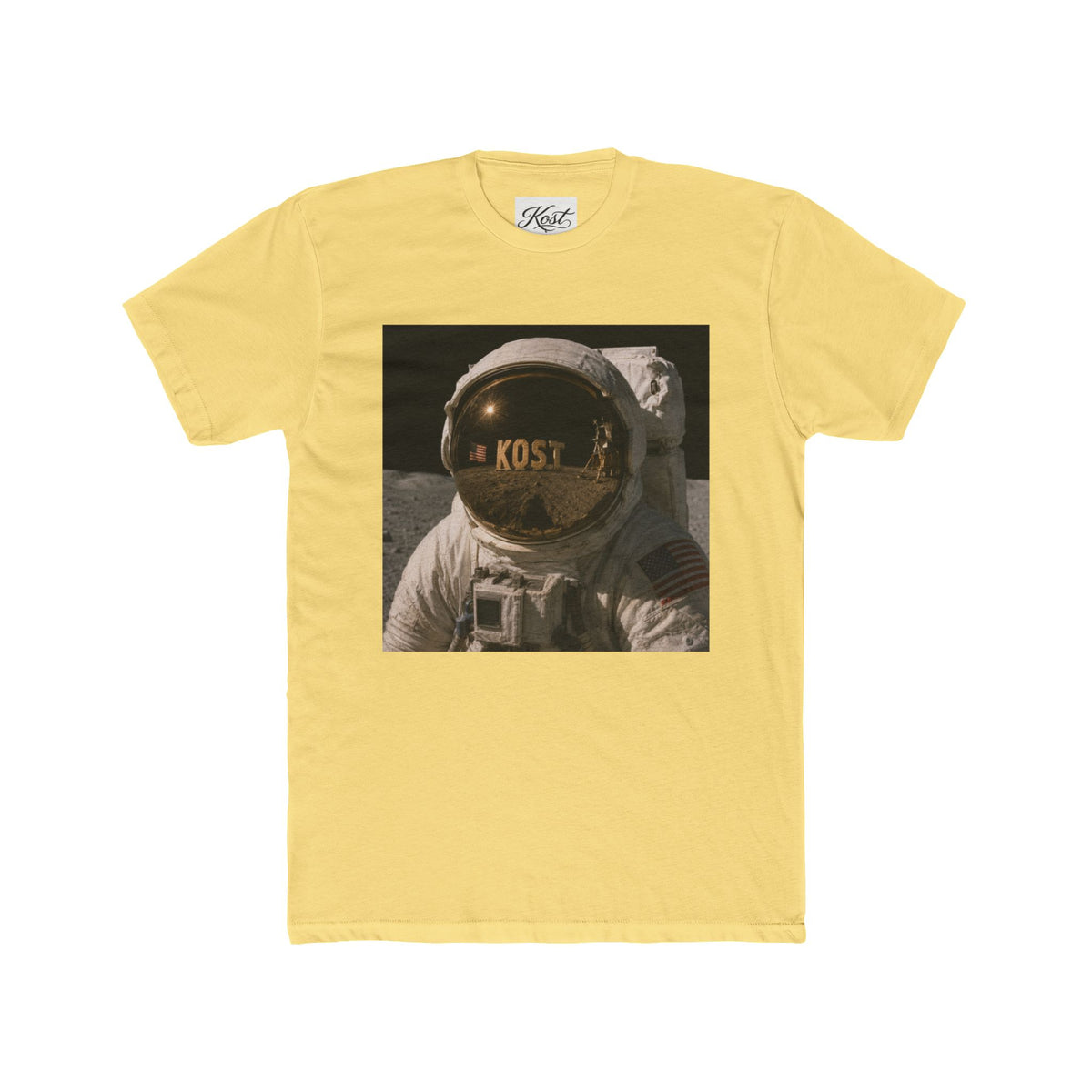 Astronaut Helmet Tee — 'KOST' Reflective Space Graphic T‑Shirt