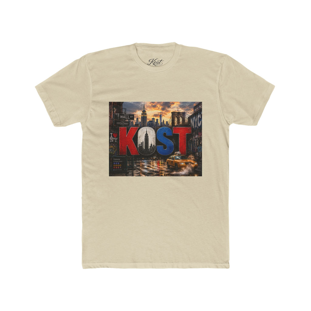 KOST Cityscape Graphic Tee — Red, White & Blue Urban Skyline T-Shirt