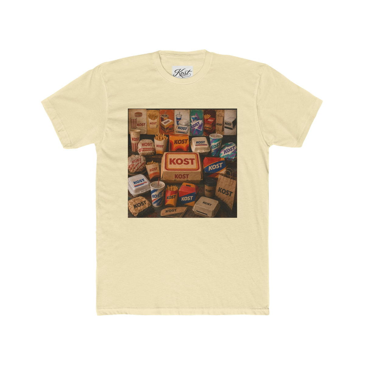 Vintage Soap Bar Collection Tee — 'KOST' Retro Packaging Graphic T-Shirt