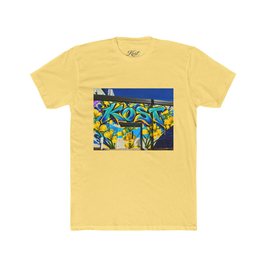 Graffiti 'KOST' Crew Tee — Urban Street Art Floral Graphic T-Shirt