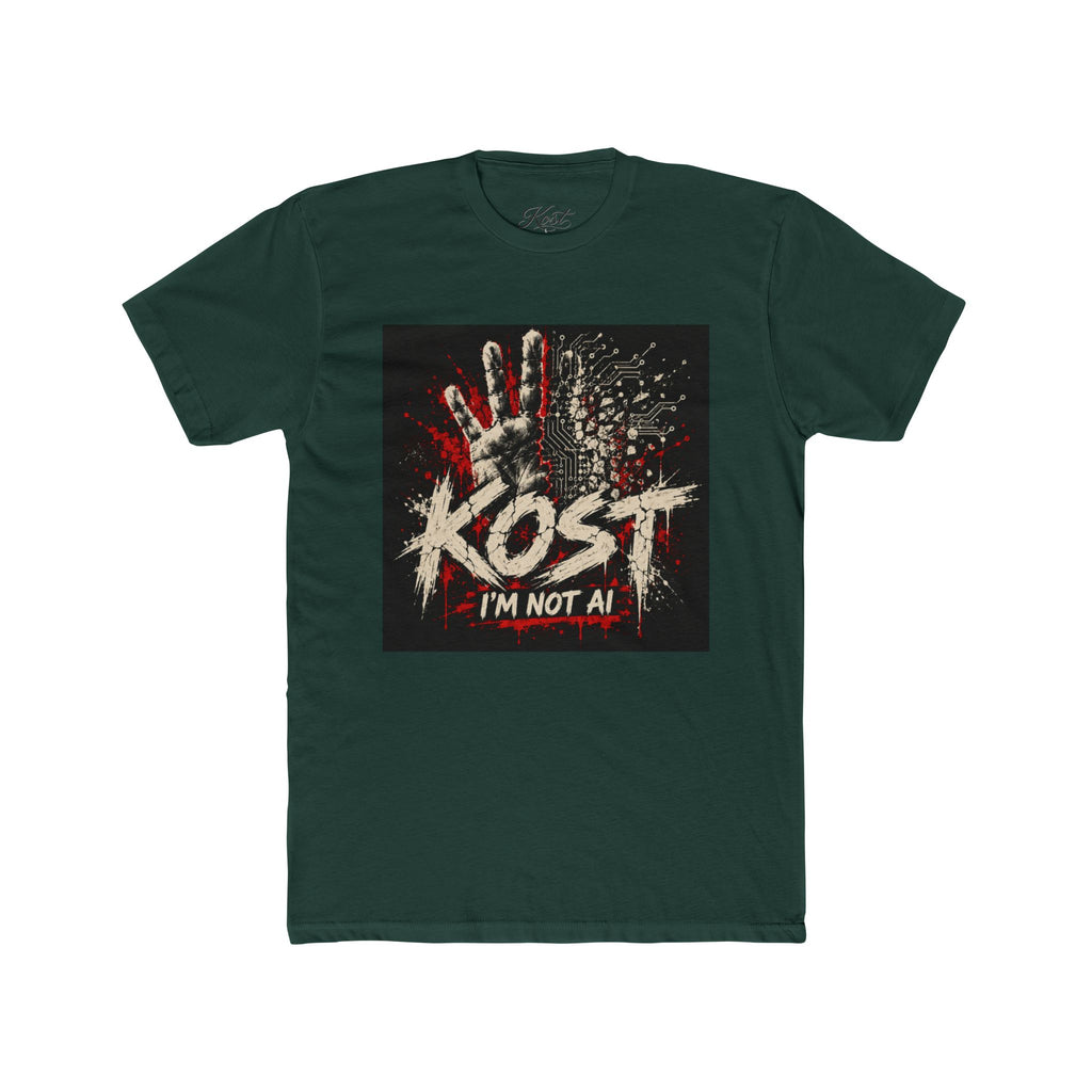 T-Shirt — KOST "I'm Not Al" Graphic Tee (Handprint Horror Design)