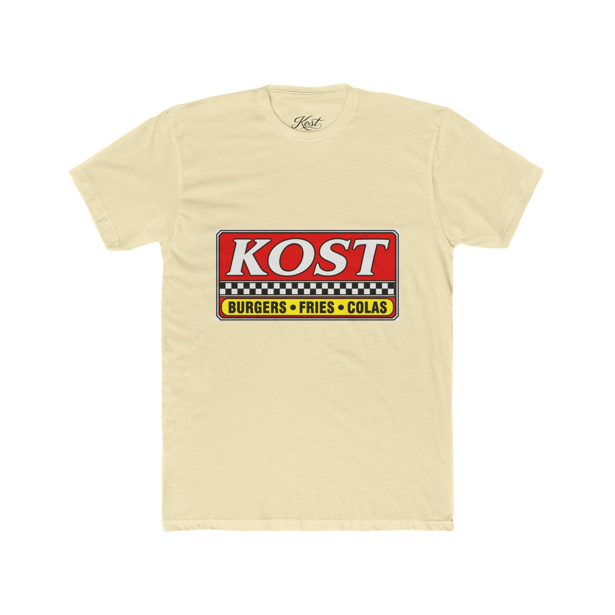 KOST Burgers • Fries • Colas Tee — Retro Diner Logo T-Shirt