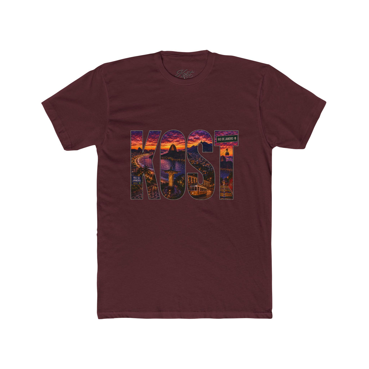 KOST Sunset Graphic Tee — Bold City Name Lettering T-Shirt