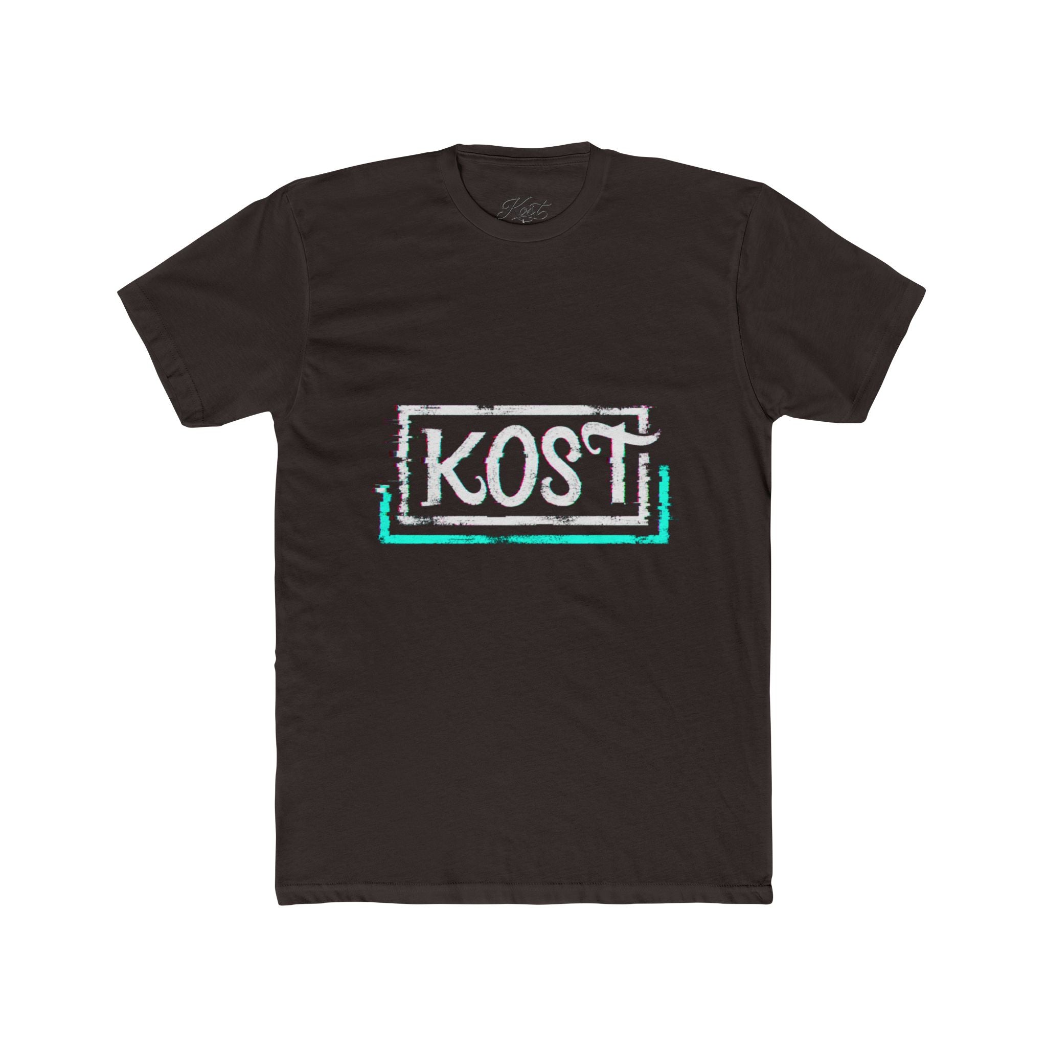 KOSI Retro Outline Logo Tee — White Cotton Crew T-Shirt