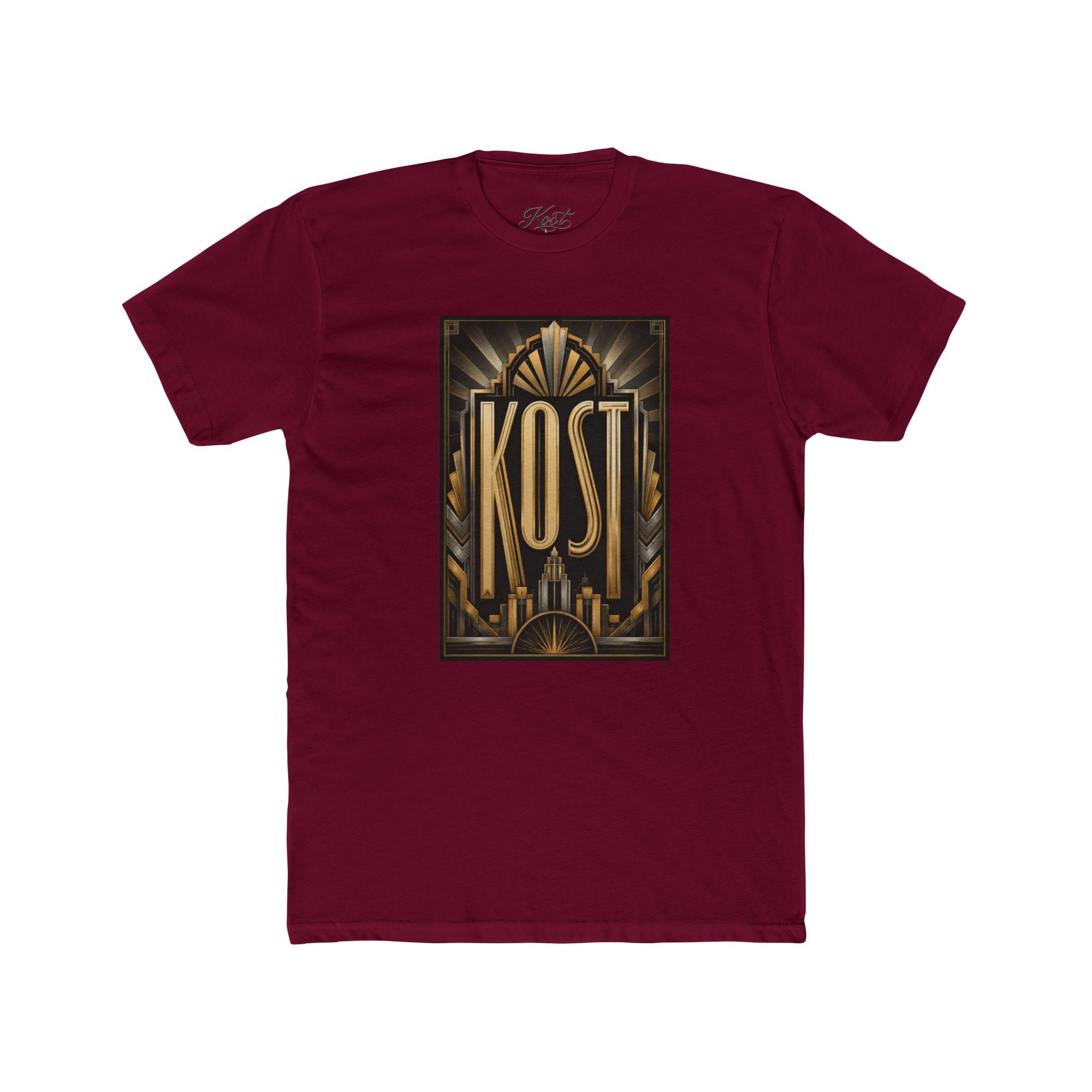 KOST Art Deco Graphic Tee — Vintage Gold Logo T-Shirt