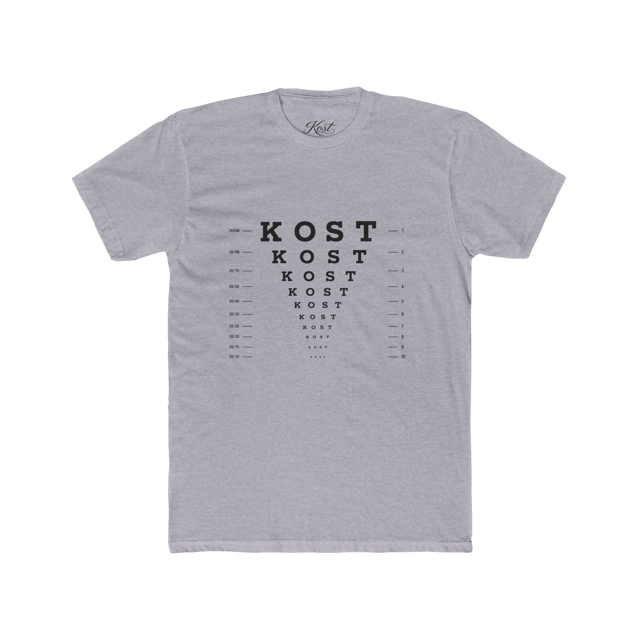 Eye Chart 'KOST' Graphic Tee — Vintage Optometrist Style Crewneck