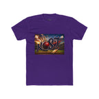 Rost Cityscape Crew Tee — Retro Neon Script Graphic T-Shirt