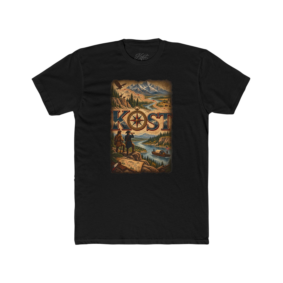 Kost Adventure Tee — Vintage Mountain River Travel Graphic T-Shirt