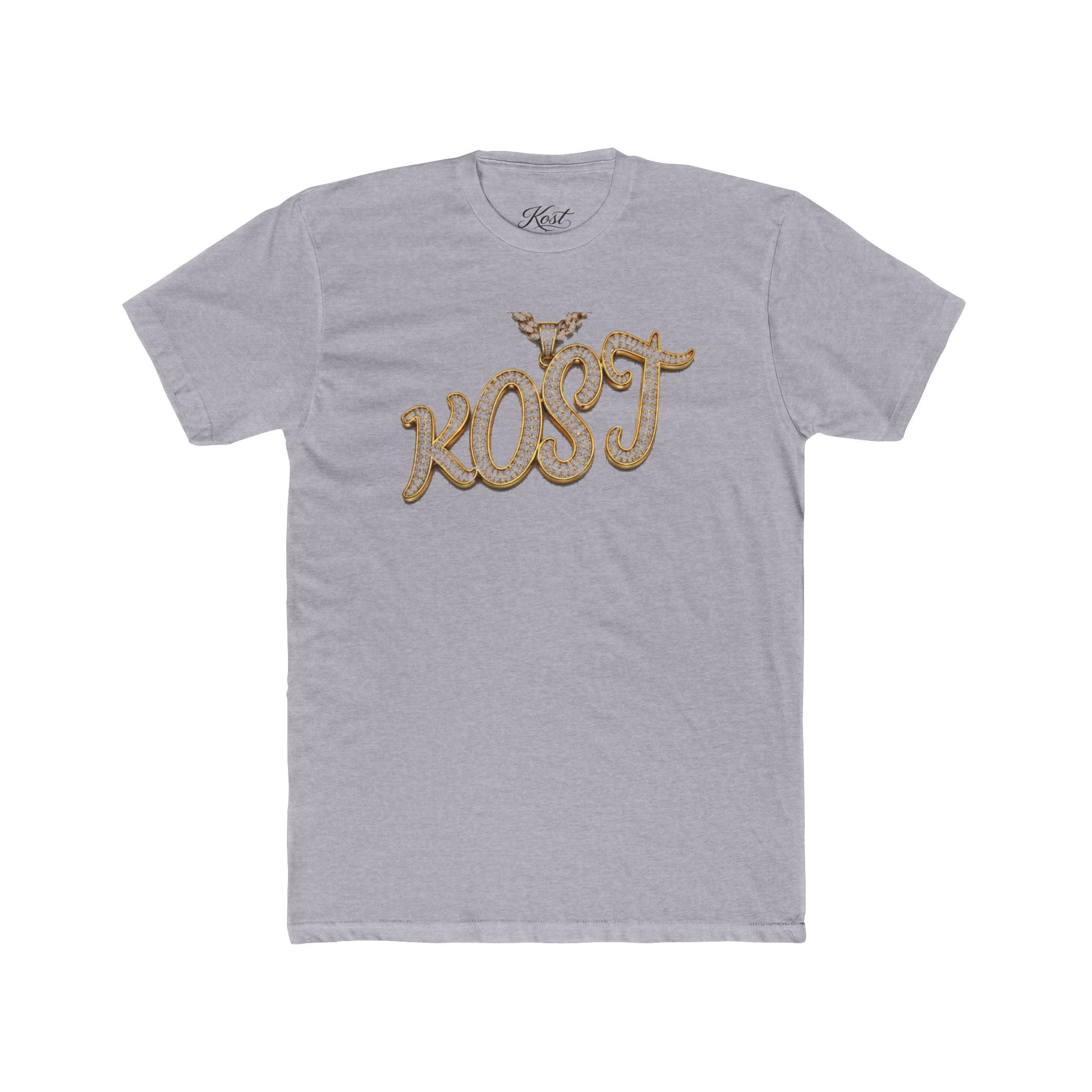 KOST Script Logo Tee — Vintage Rhinestone Lettering Cotton T-Shirt