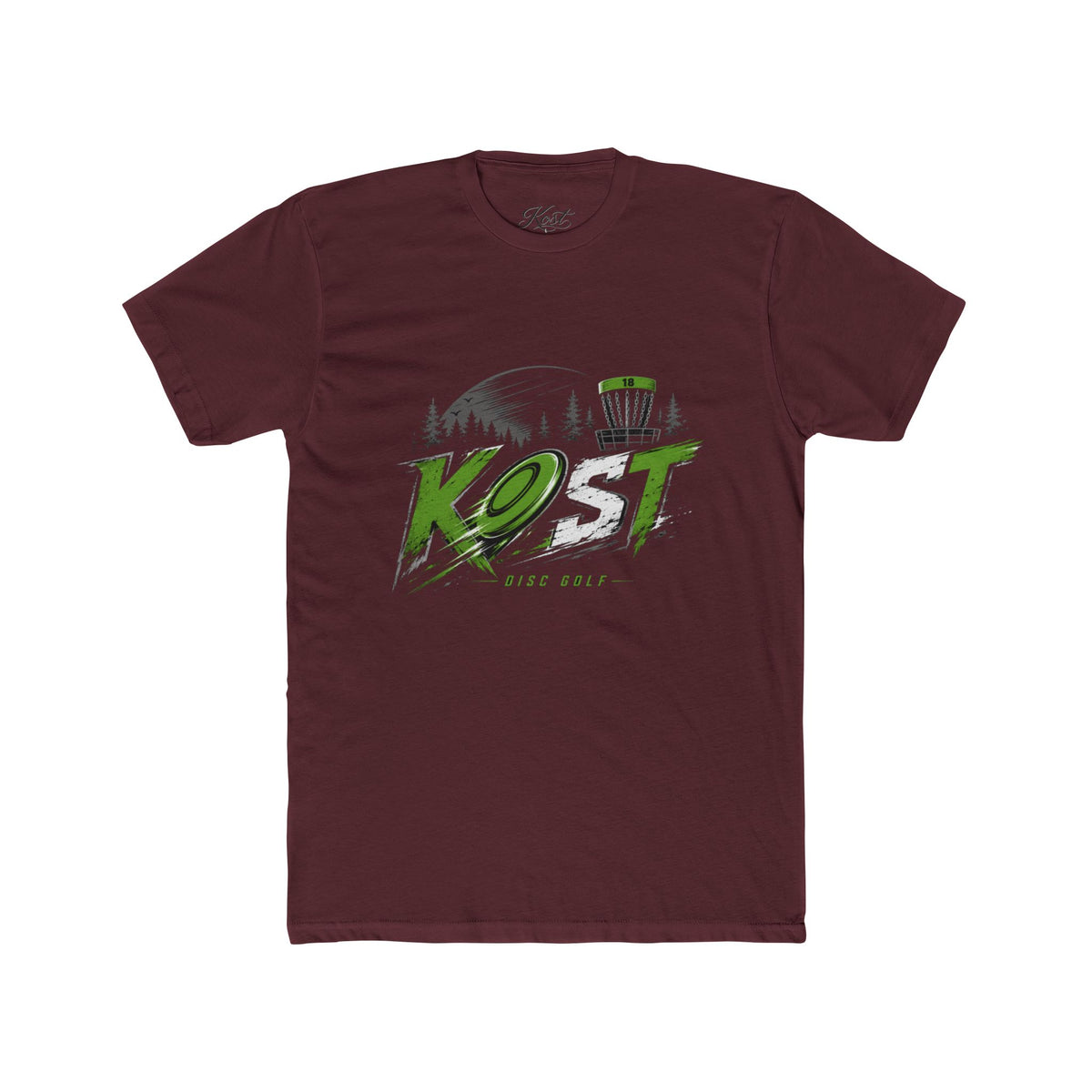 Disc Golf Tee — "K.O.T" Logo Shirt with Basket & Forest Graphic