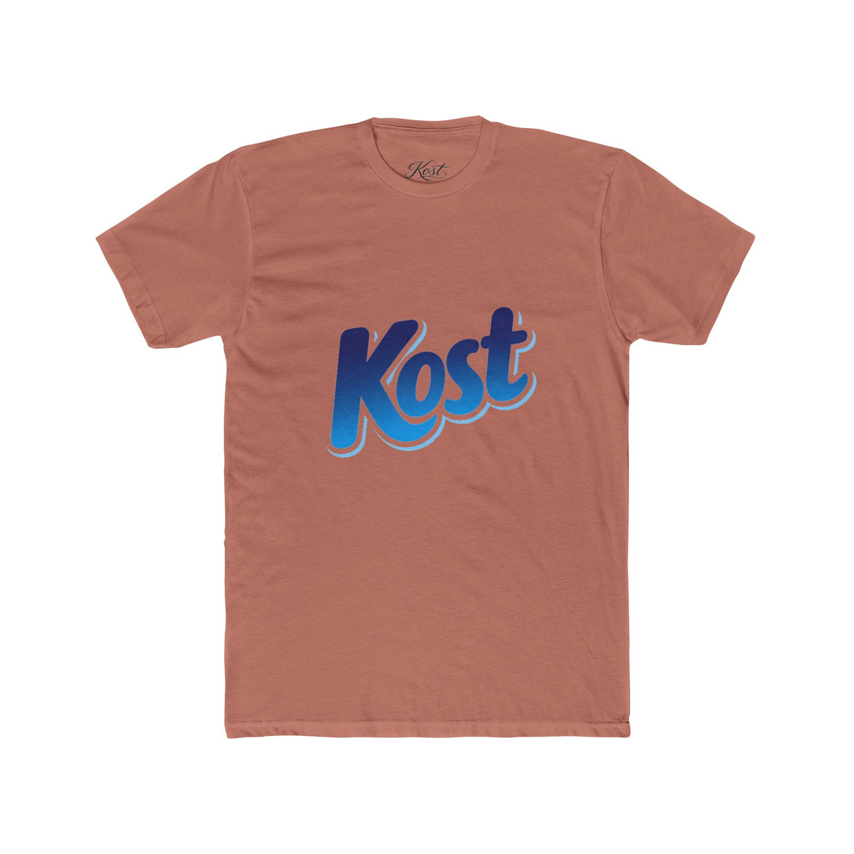 Kost Logo Tee — Retro Blue Script Graphic T-Shirt