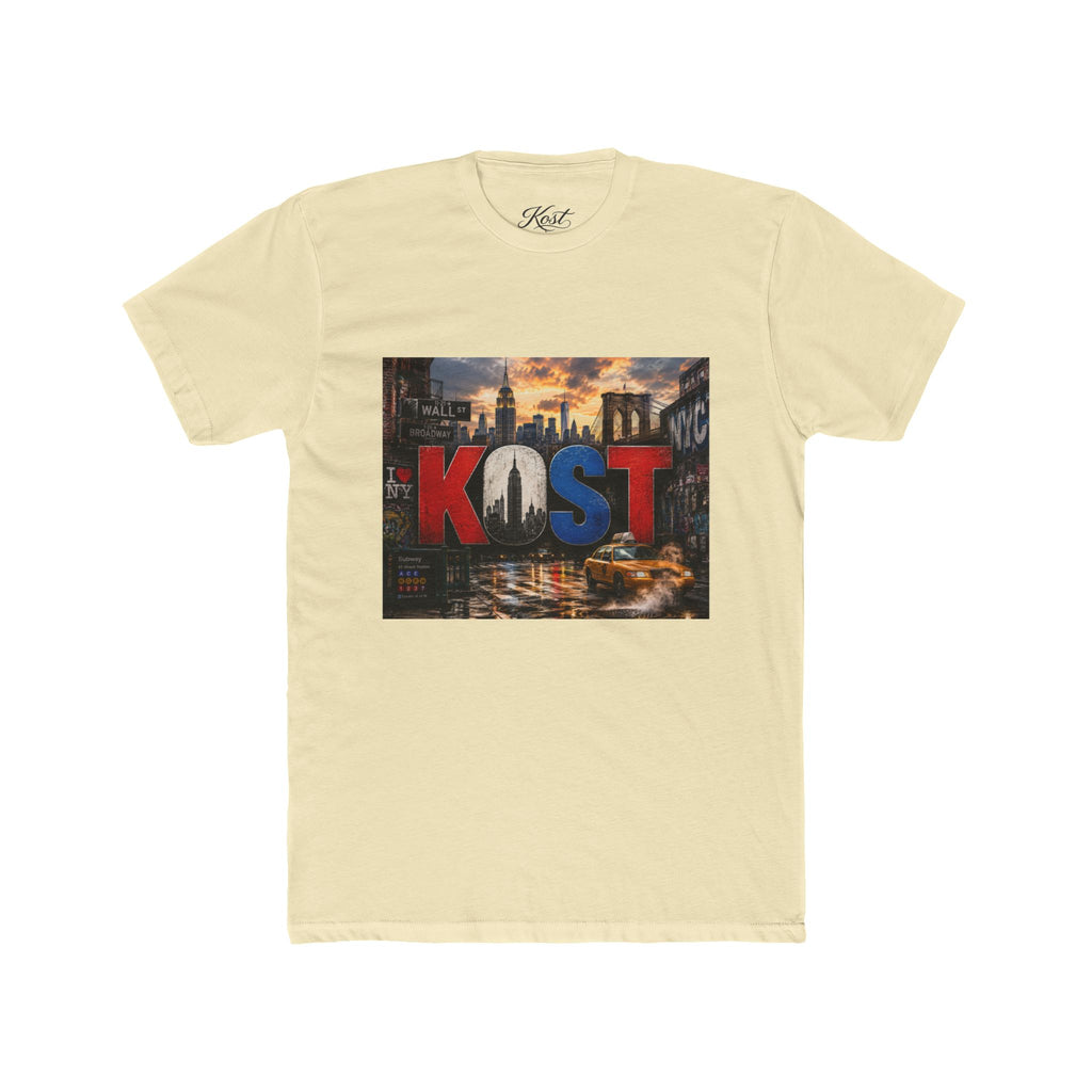 KOST Cityscape Graphic Tee — Red, White & Blue Urban Skyline T-Shirt