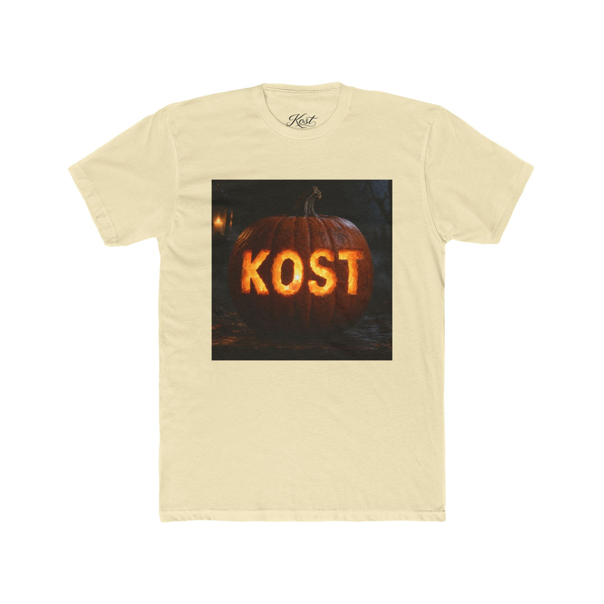Pumpkin Carved 'KOST' Tee — Halloween Jack-O'-Lantern T-Shirt