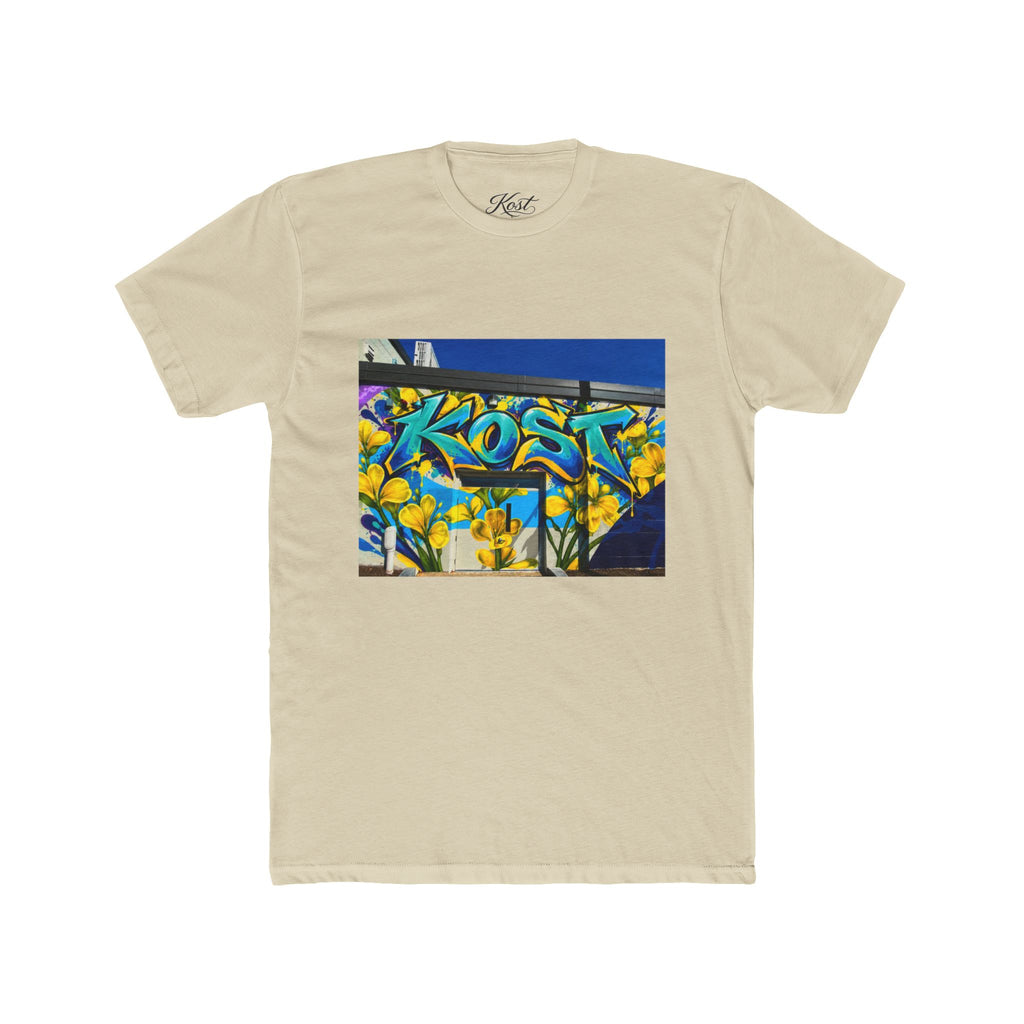 Graffiti 'KOST' Crew Tee — Urban Street Art Floral Graphic T-Shirt