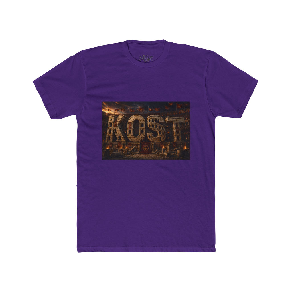 ROST Vintage Industrial Graphic Tee — Rusted Metal Letters Crew Shirt