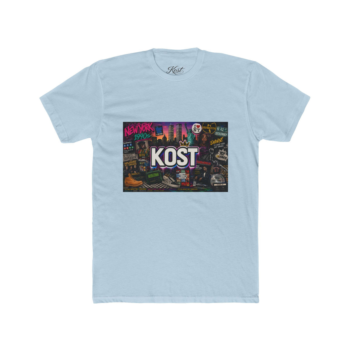 KOST Retro Cityscape Tee — New York Neon Graphic Crew Shirt