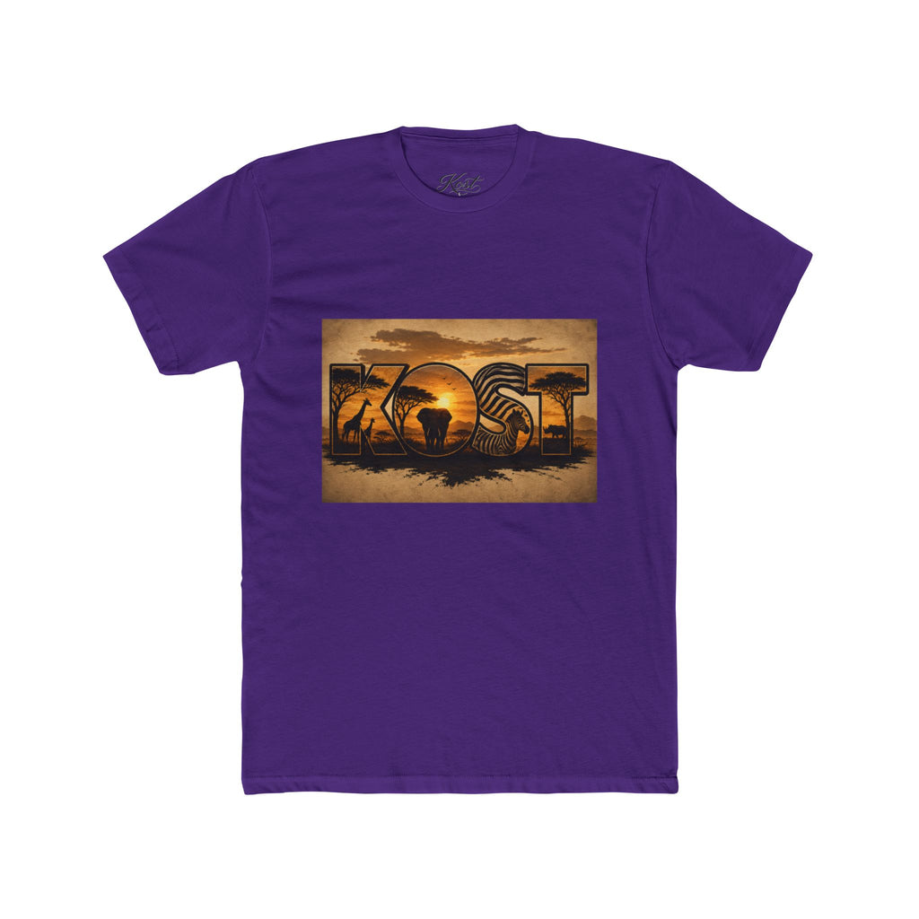 African Safari Sunset T-Shirt - Elephant & Acacia Silhouette Tee