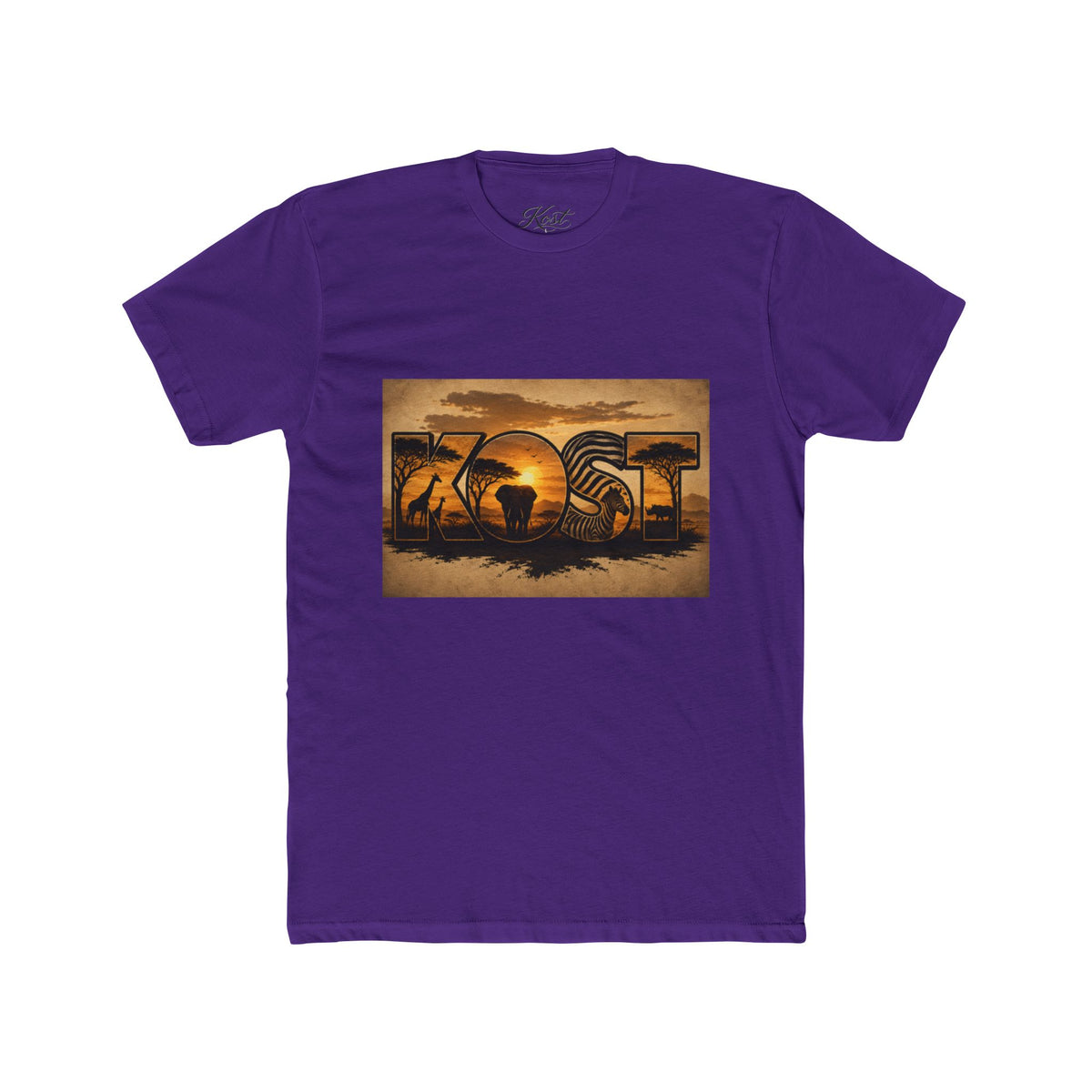 African Safari Sunset T-Shirt - Elephant & Acacia Silhouette Tee