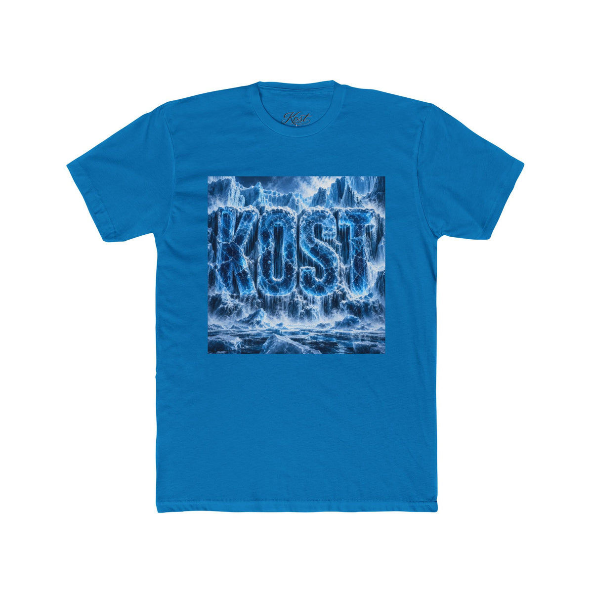 KOST Waterfall Graphic Tee — Blue Wave Texture Crew Shirt