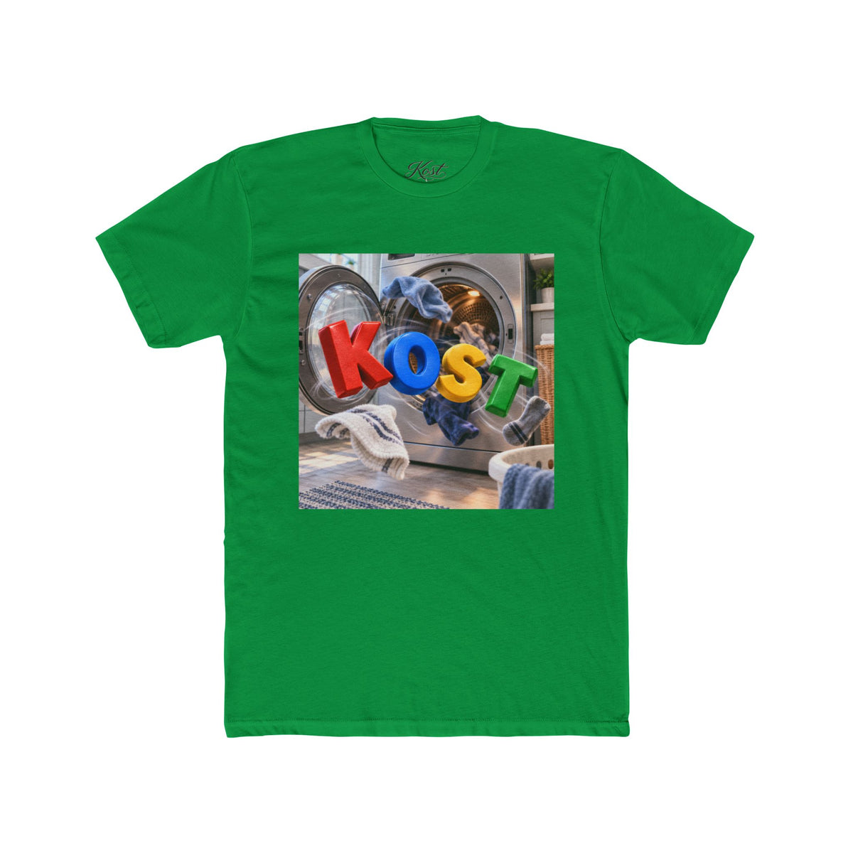 KOST Laundry Graphic Tee — Colorful Retro Washing Machine Design