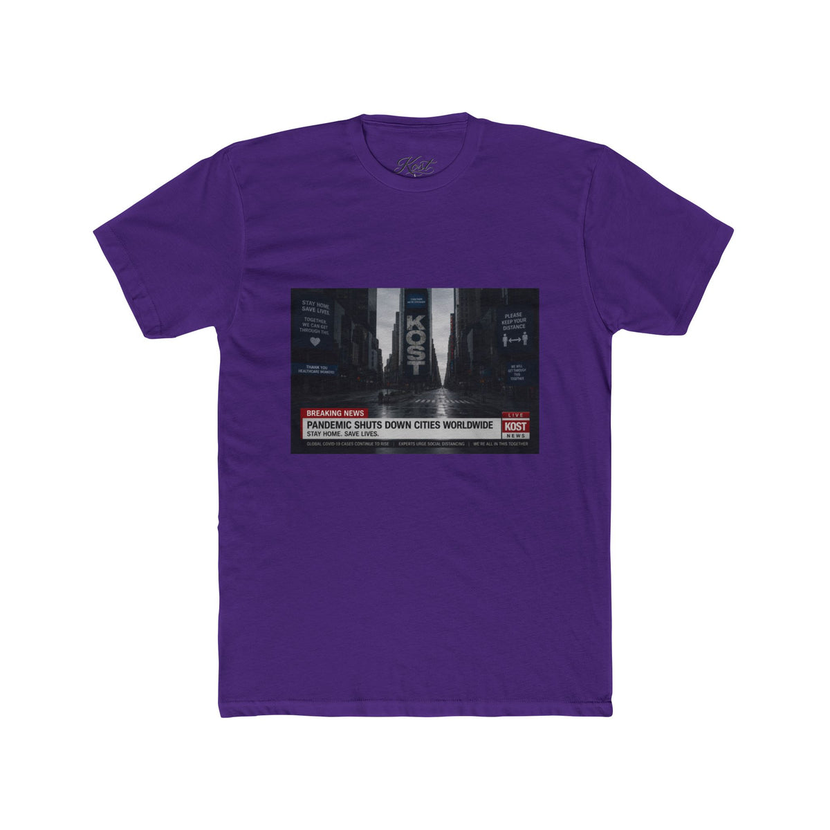 Breaking News Graphic Tee — 'Pandemic Shuts Down Cities' Vintage Newsfeed Shirt