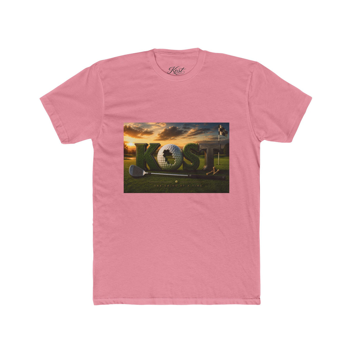Golf Sunset Crew Tee – 'KOST' 3D Golf Design