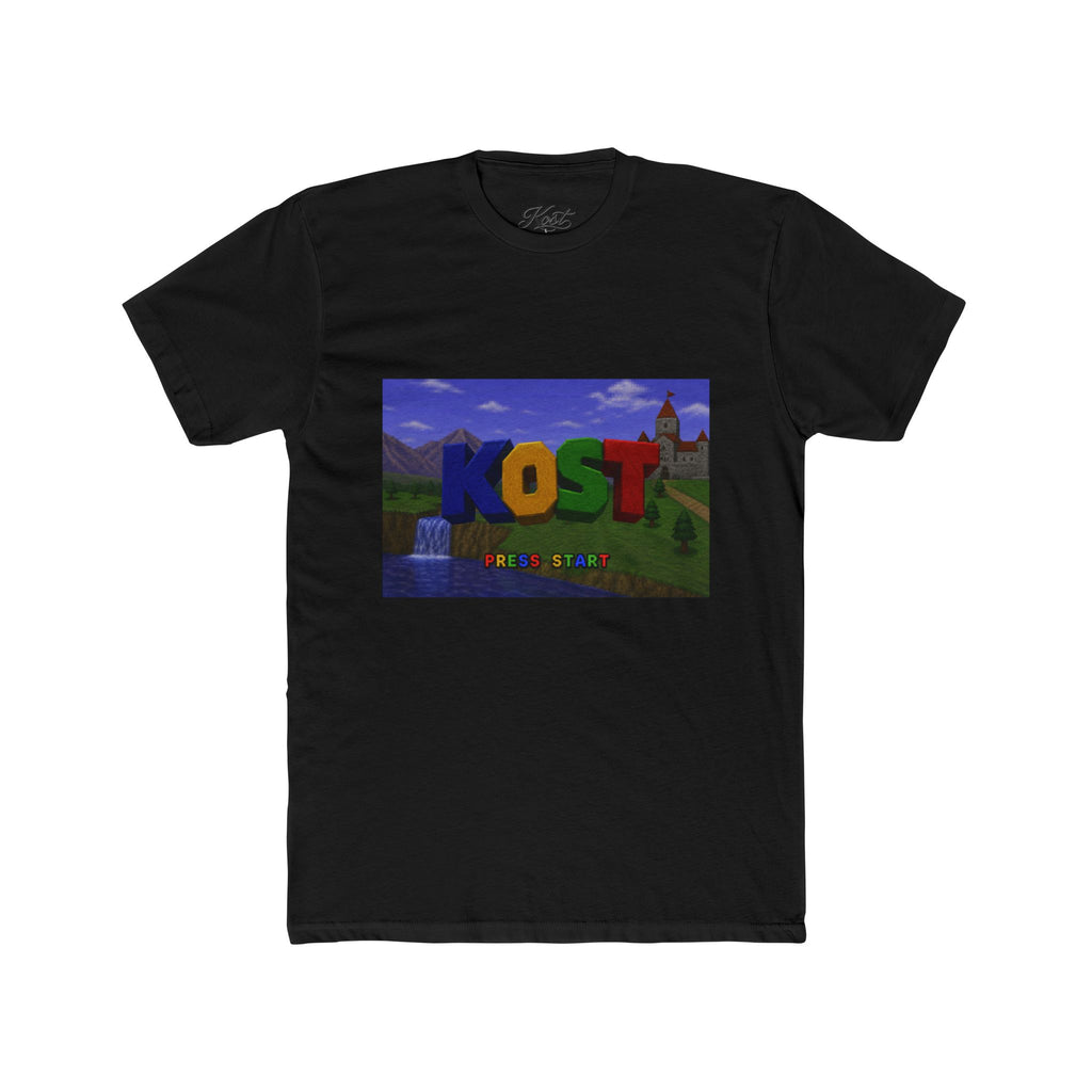 KOST Minecraft-Style Graphic Tee — Colorful Block Letter Landscape Shirt