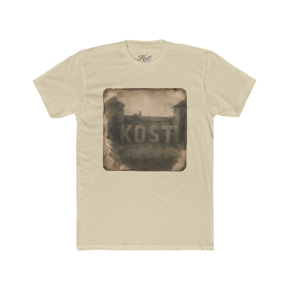 Vintage Photo Tee — 'KOST' Sepia Building Graphic