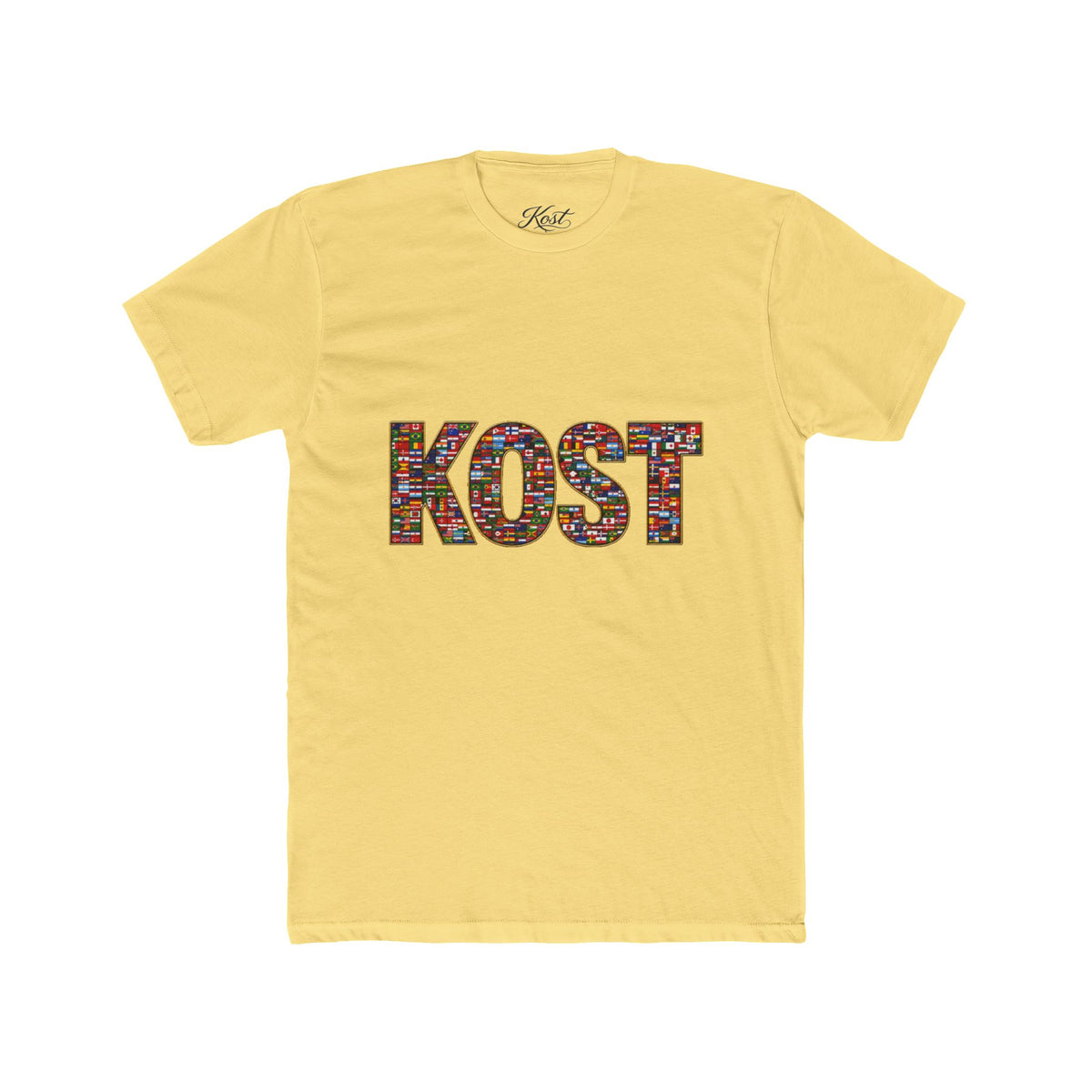 KOST Mosaic Lettered Tee — Colorful Graphic Crewneck T‑Shirt