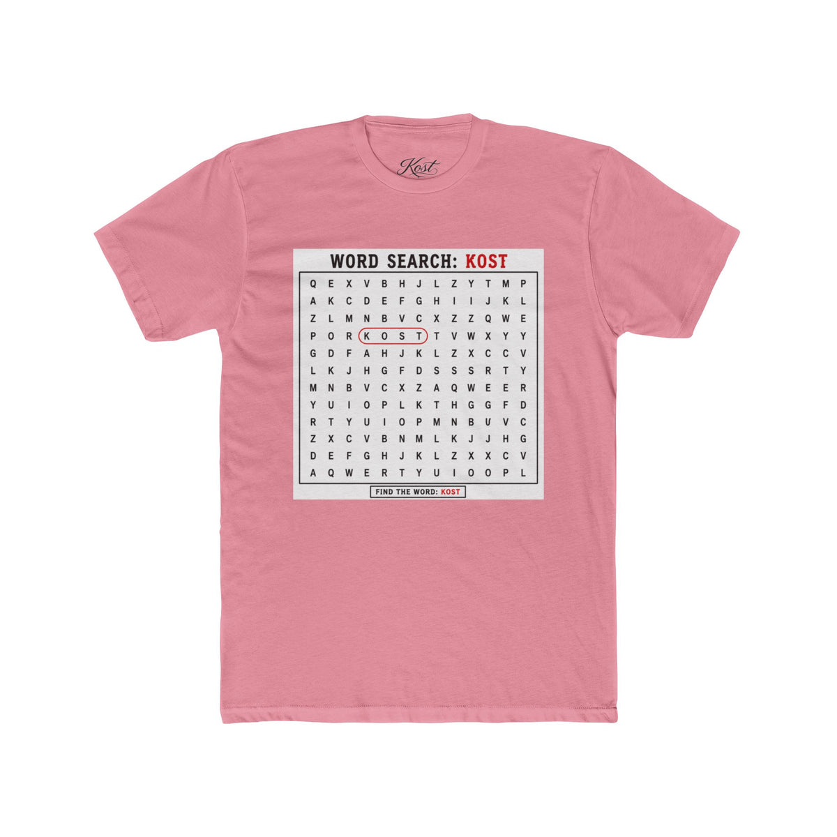 Word Search T‑Shirt — "Kost" Puzzle Graphic Tee